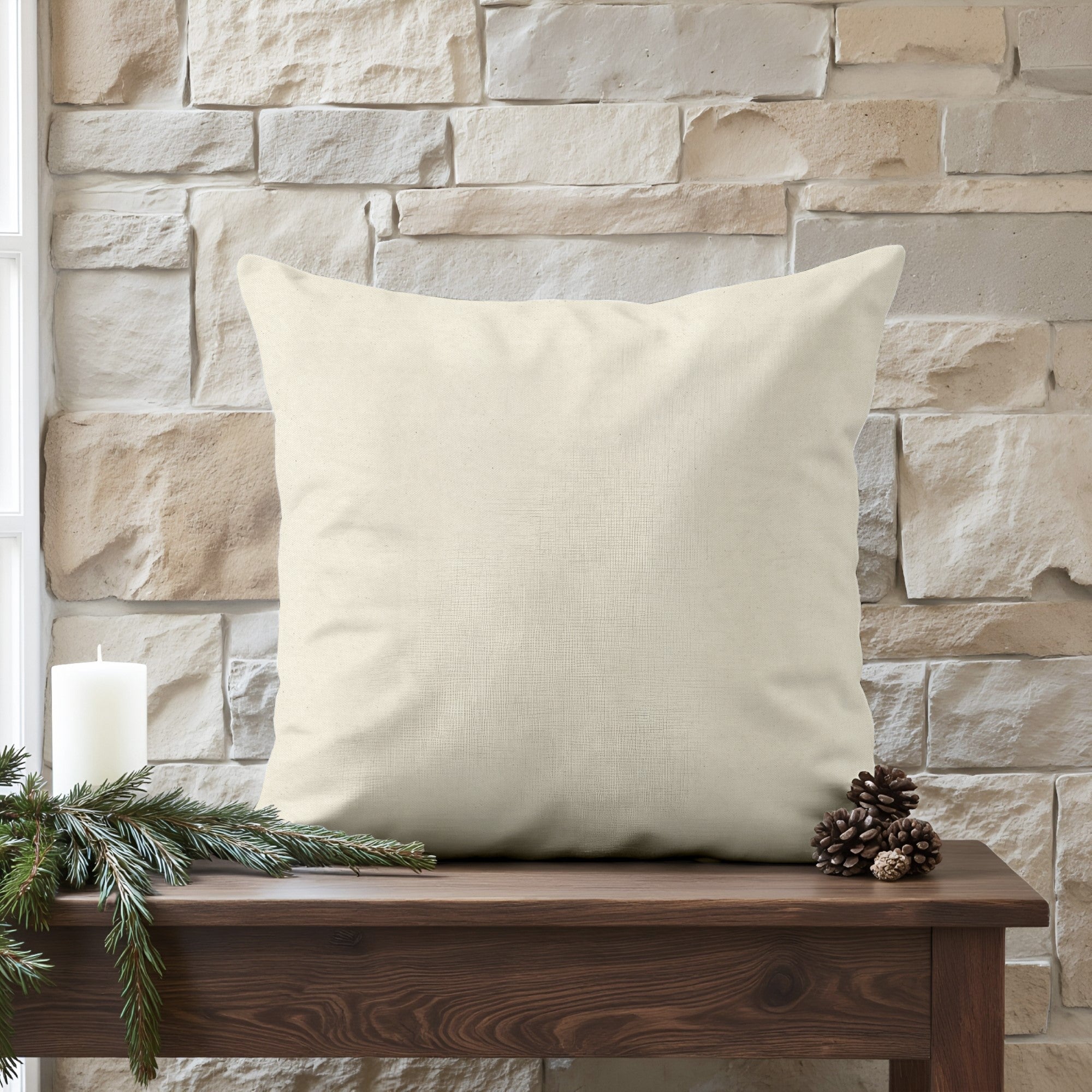 Funda de cojín 100% algodón Natural 50x50 cm