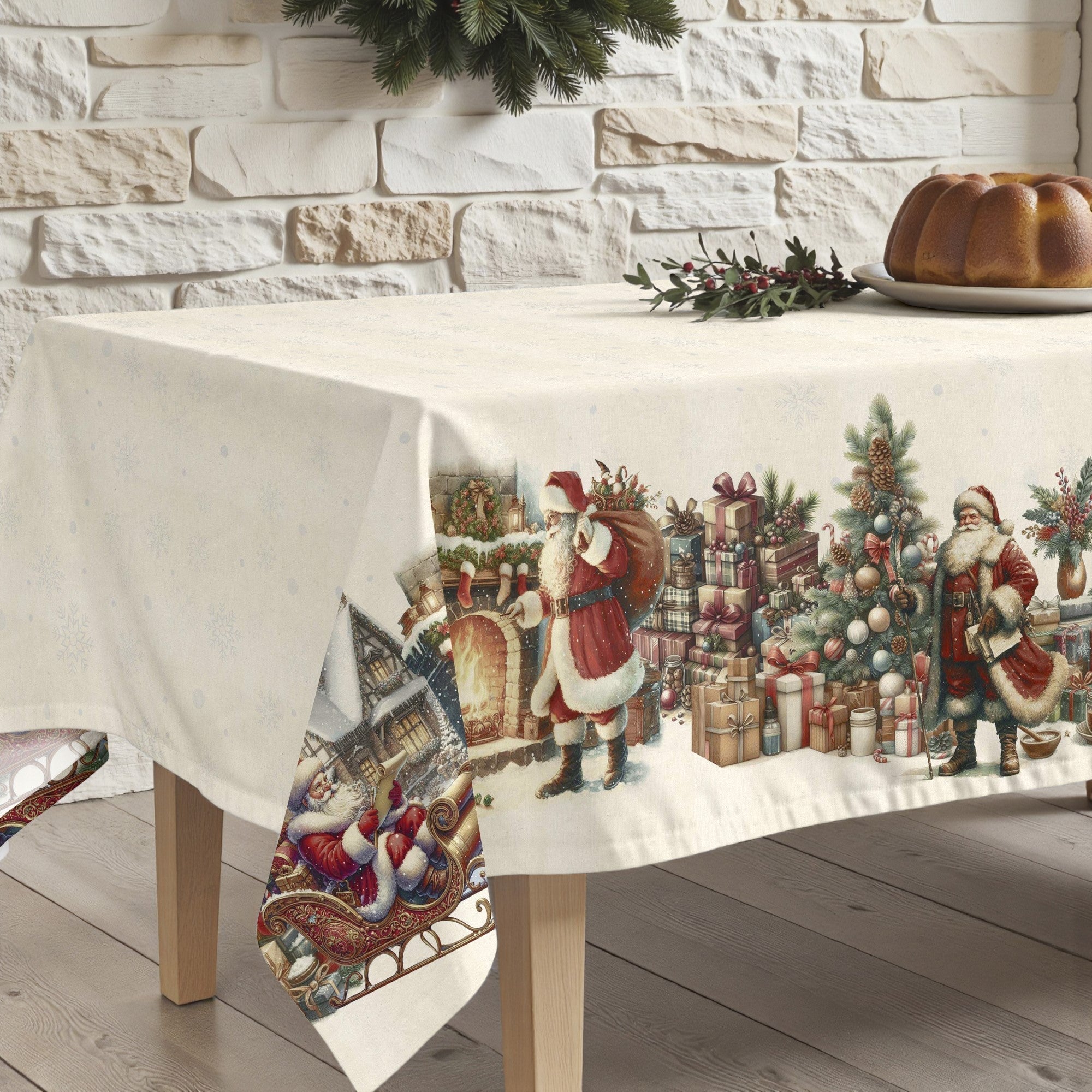 Mantel antimanchas Vintage christmas 1225