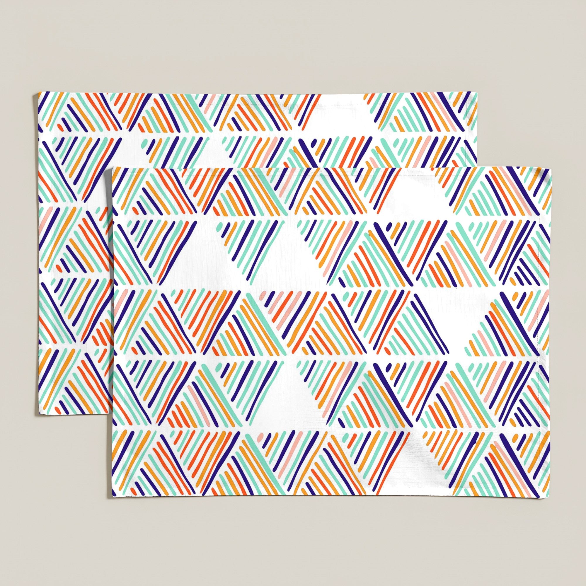 Pack of 2 resinized individual tablecloths 0120-133 100% cotton 45x35 cm