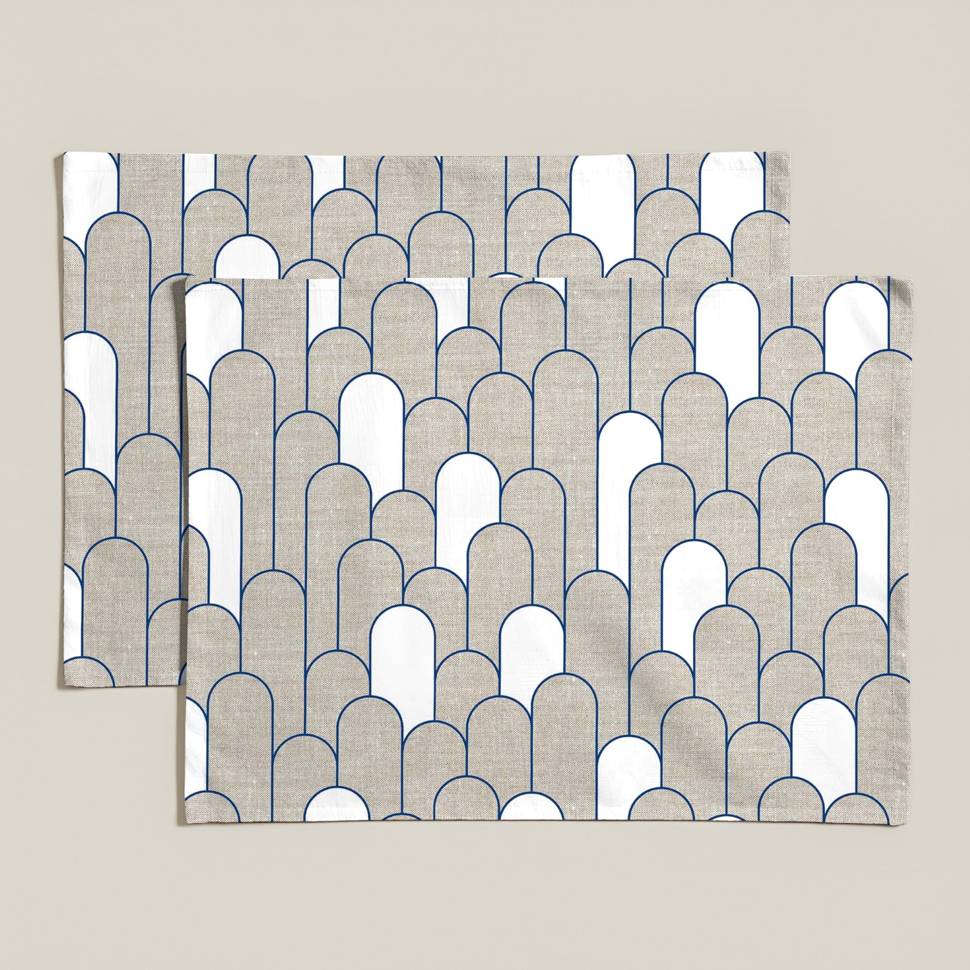 Pack of 2 resinized individual tablecloths 0120-138 100% cotton 45x35 cm