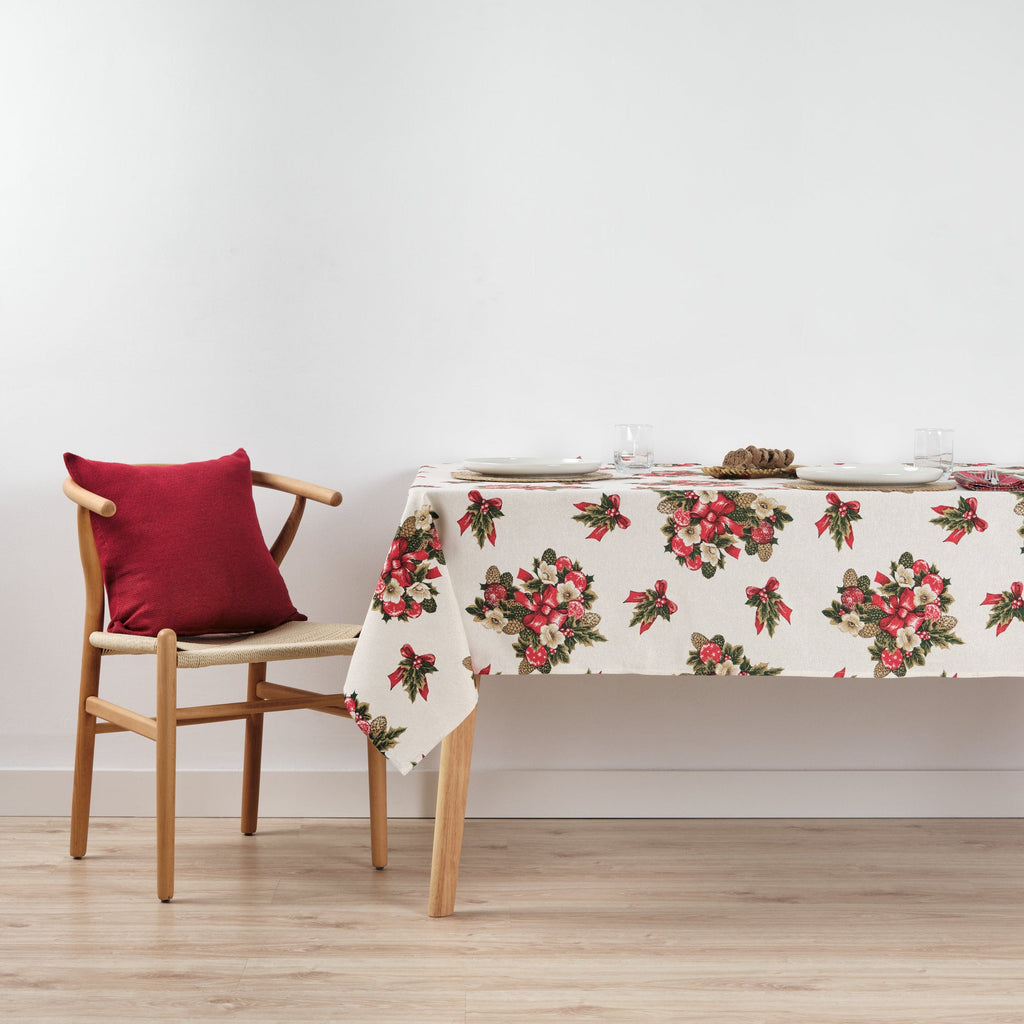 Waterproof stain-resistant cotton-lurex tablecloth Nativitatis 1 Gold