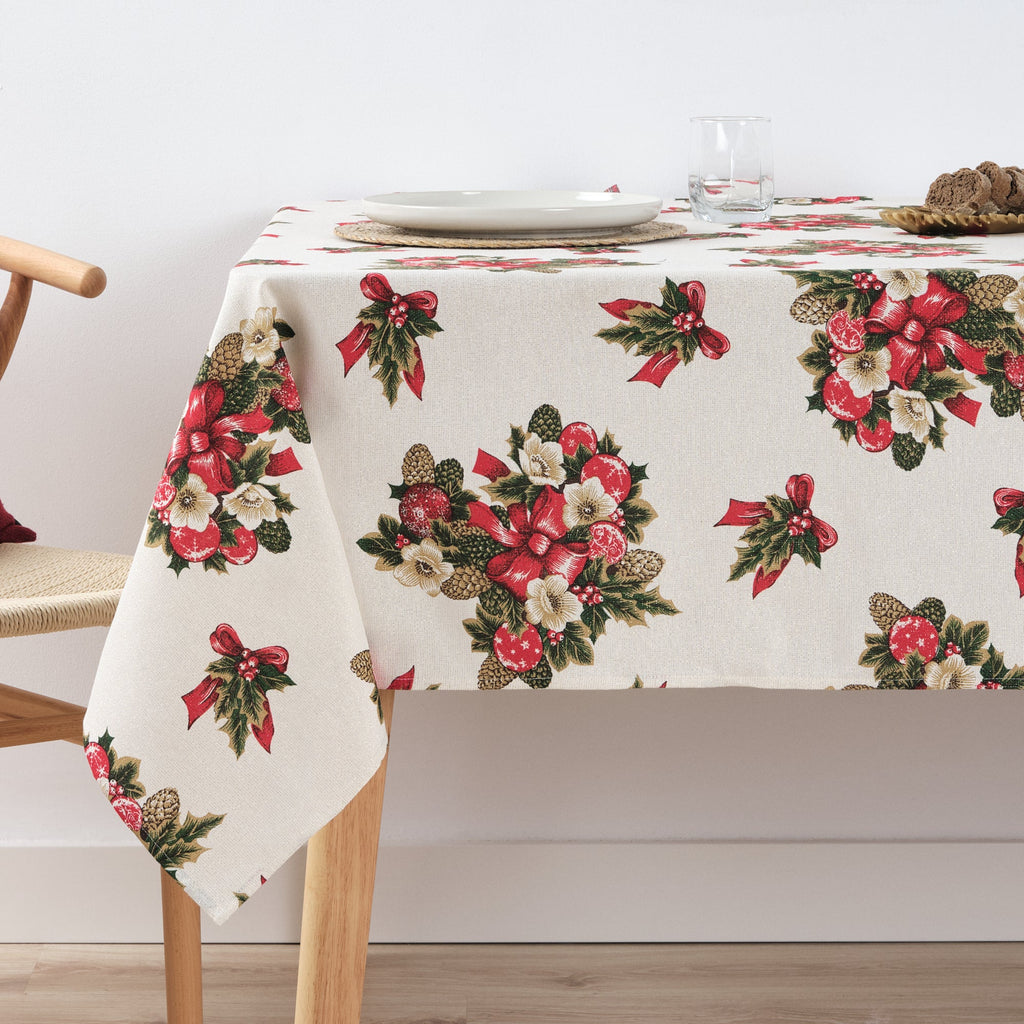 Waterproof stain-resistant cotton-lurex tablecloth Nativitatis 1 Gold