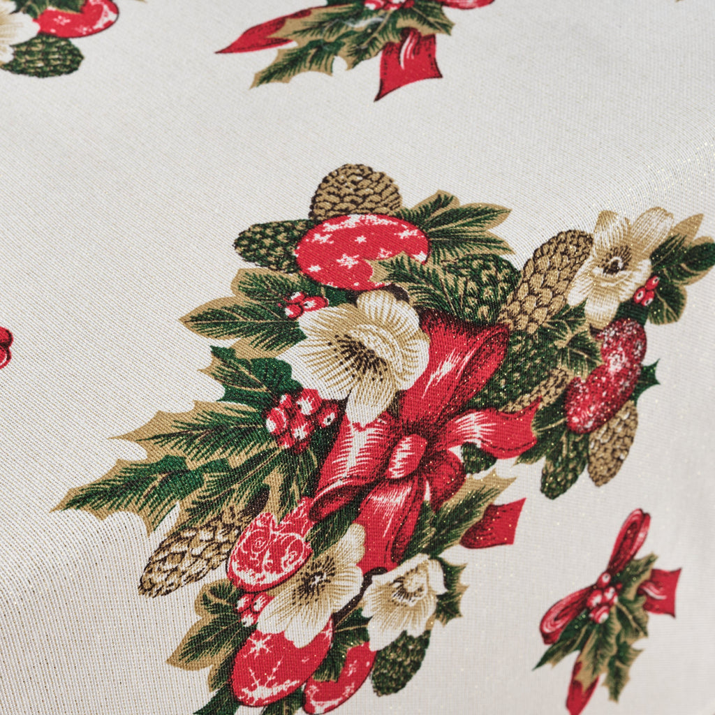 Waterproof stain-resistant cotton-lurex tablecloth Nativitatis 1 Gold