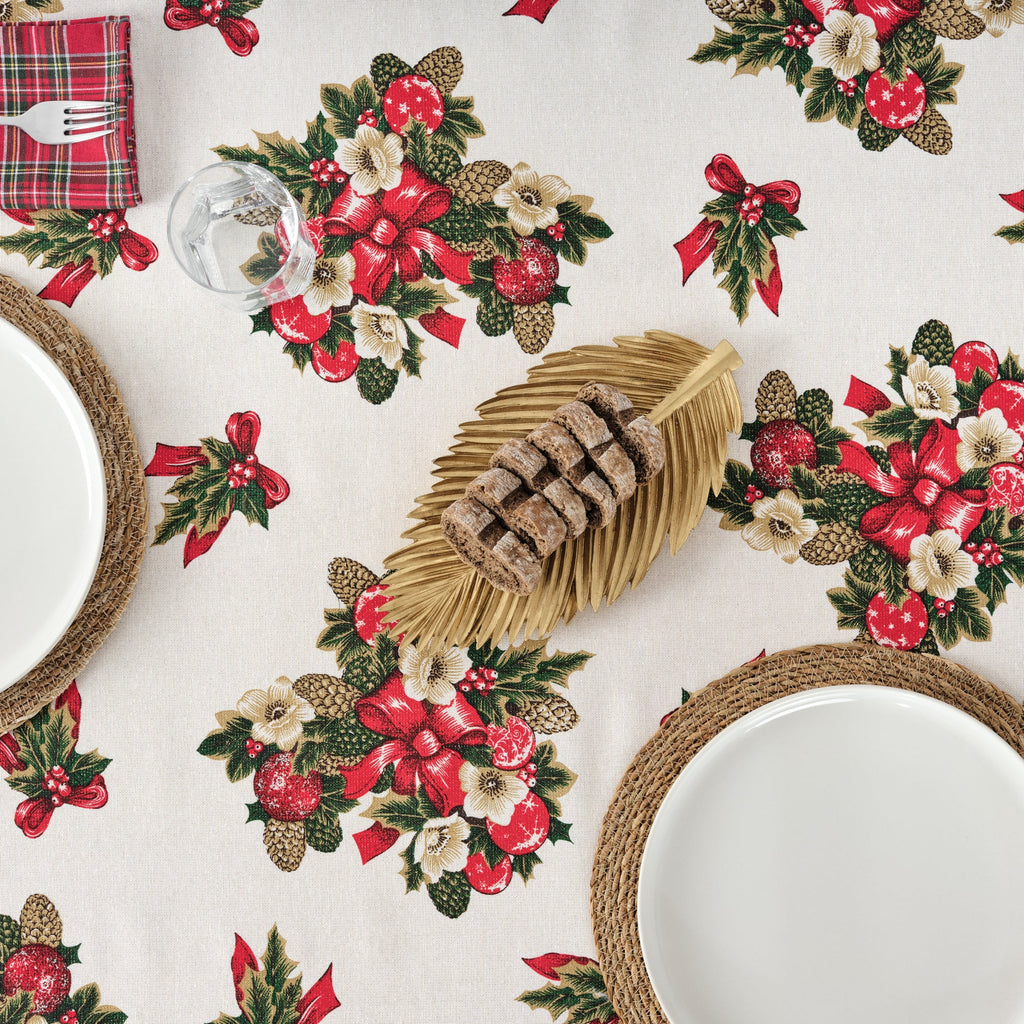 Waterproof stain-resistant cotton-lurex tablecloth Nativitatis 1 Gold