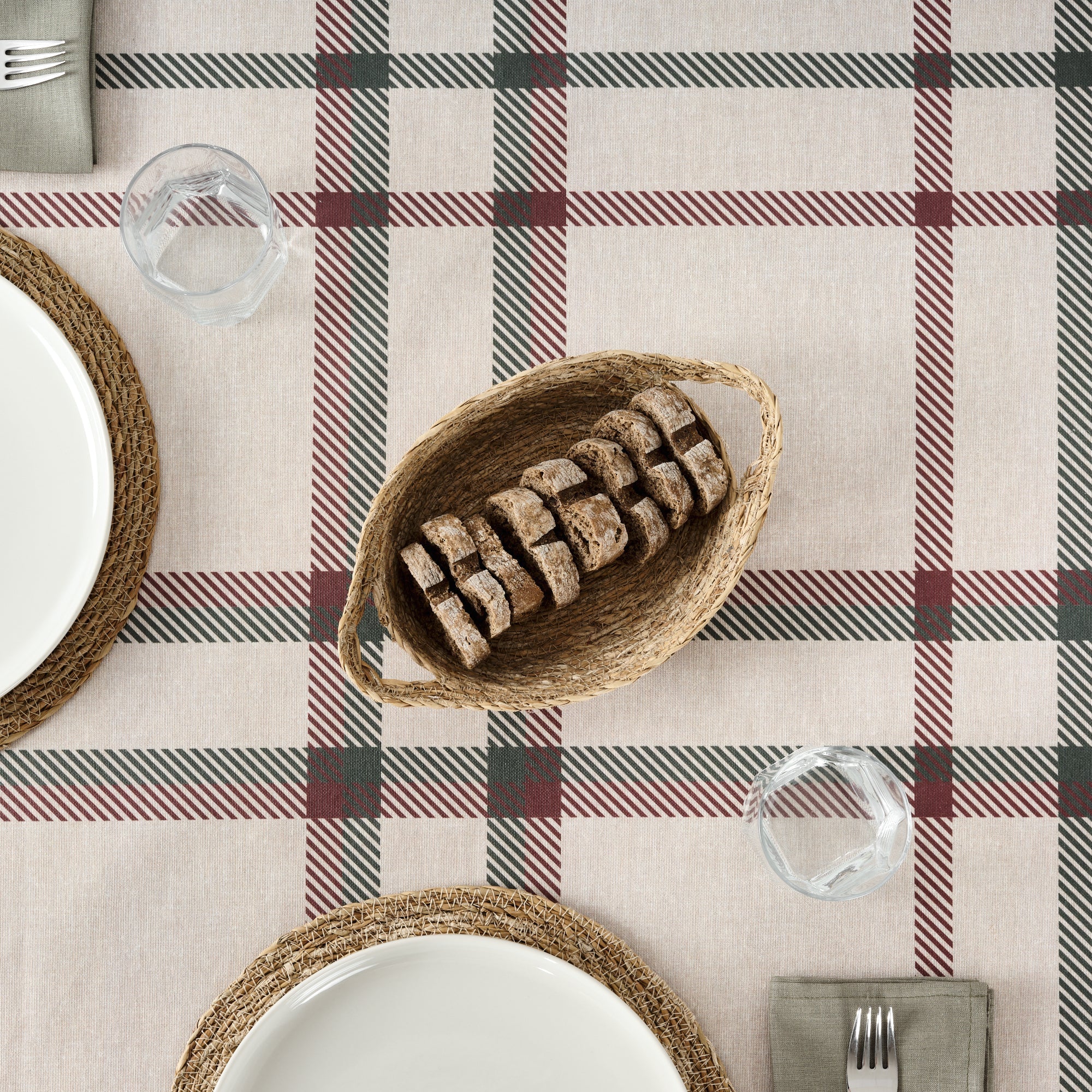 Mantel redondo antimanchas Cuadros Navidad 100