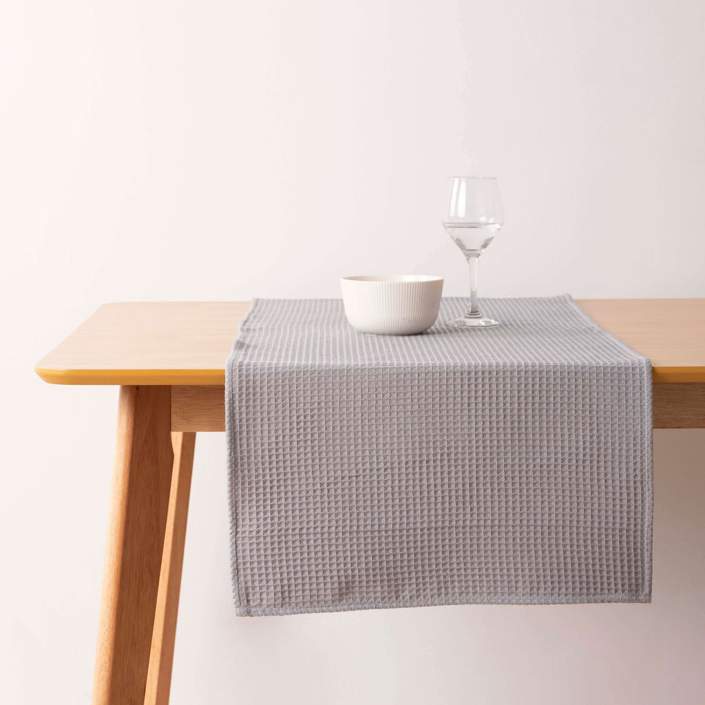 Waffle Ultimate Grey Table Runner 45x140 cm