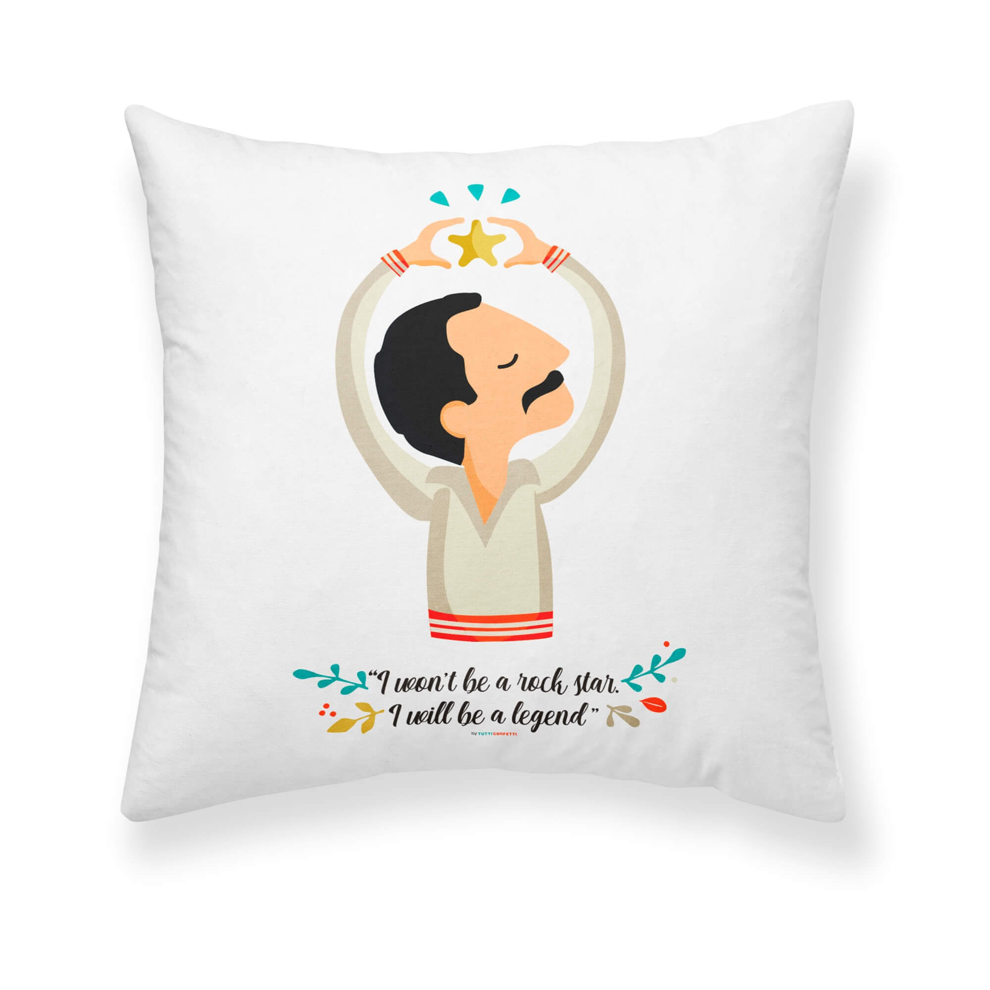 Funda de cojín 100% algodón 50x50 cm Rock Star de Tutti Confetti 0