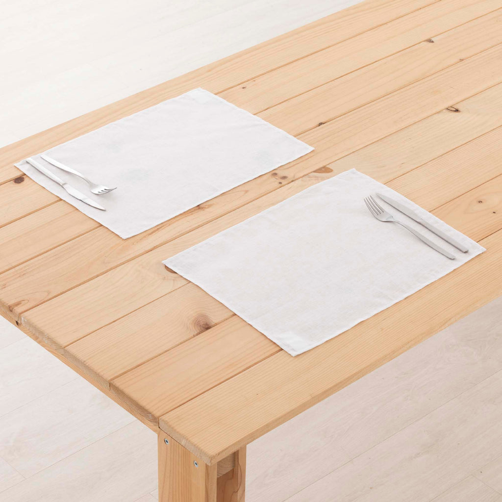 Pack 2 unidades mantel individual hidrófugo antimanchas Lino 100% Blanco 45x35 cm 0
