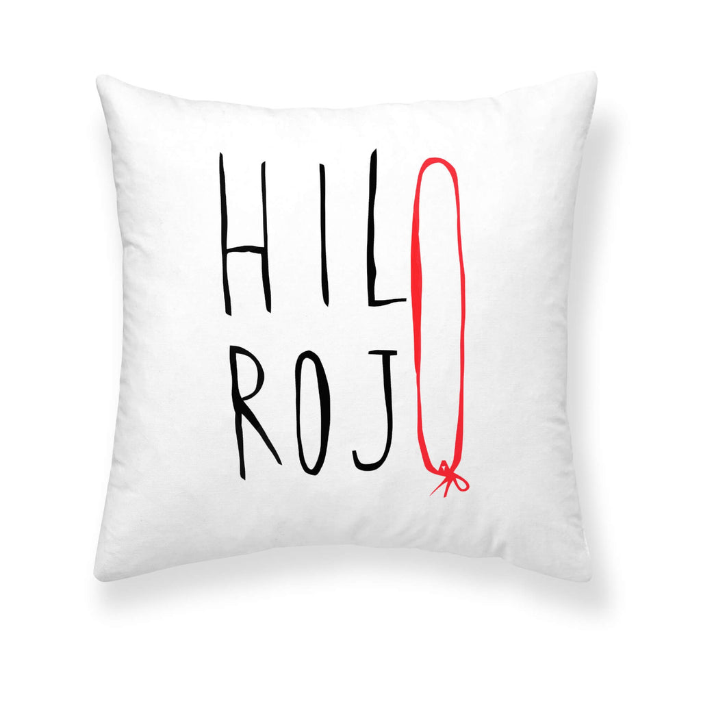 Funda de cojín 100% algodón 50x50 cm Hilo rojo de Maria JL Hierro 0