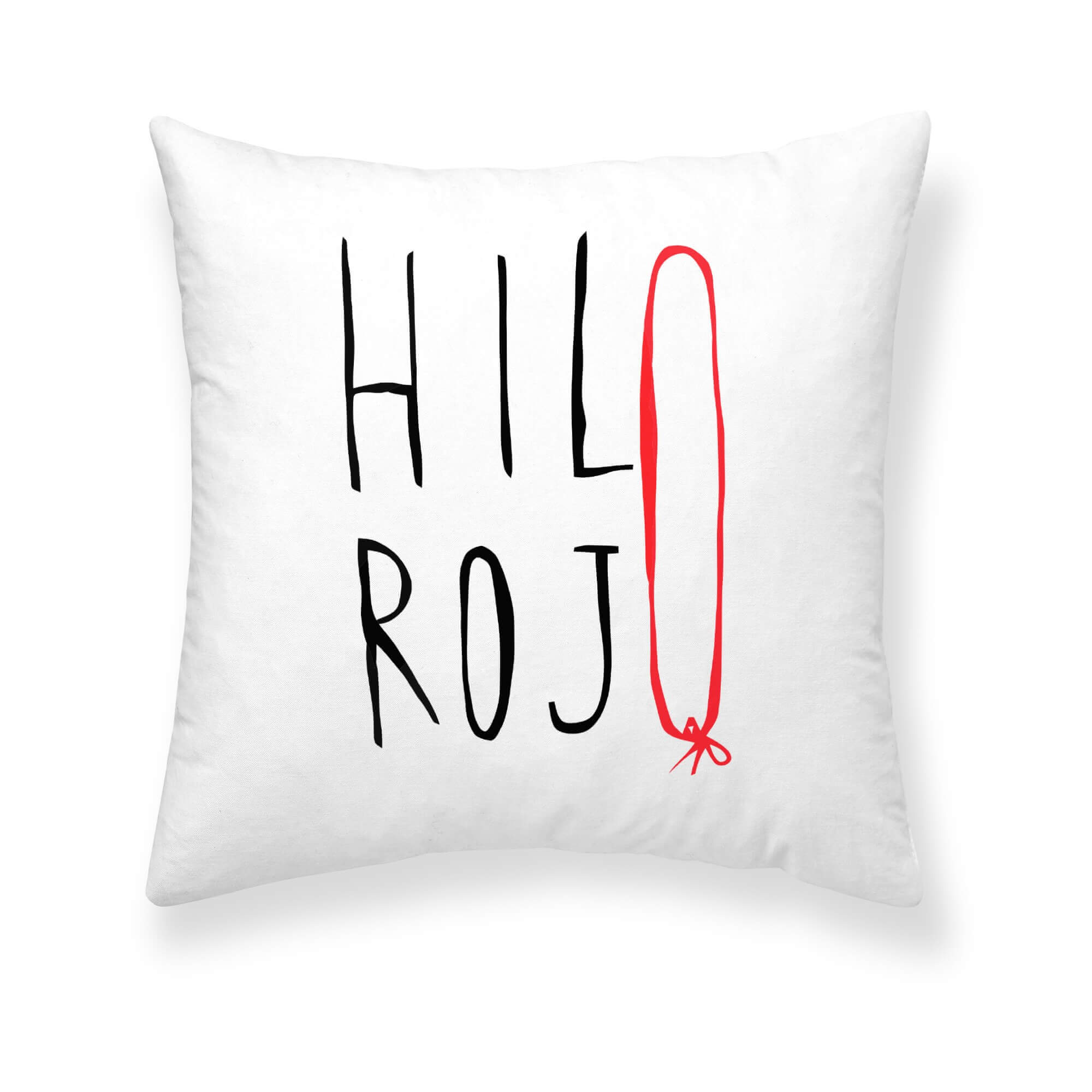 Funda de cojín 100% algodón 50x50 cm Hilo rojo de Maria JL Hierro 0