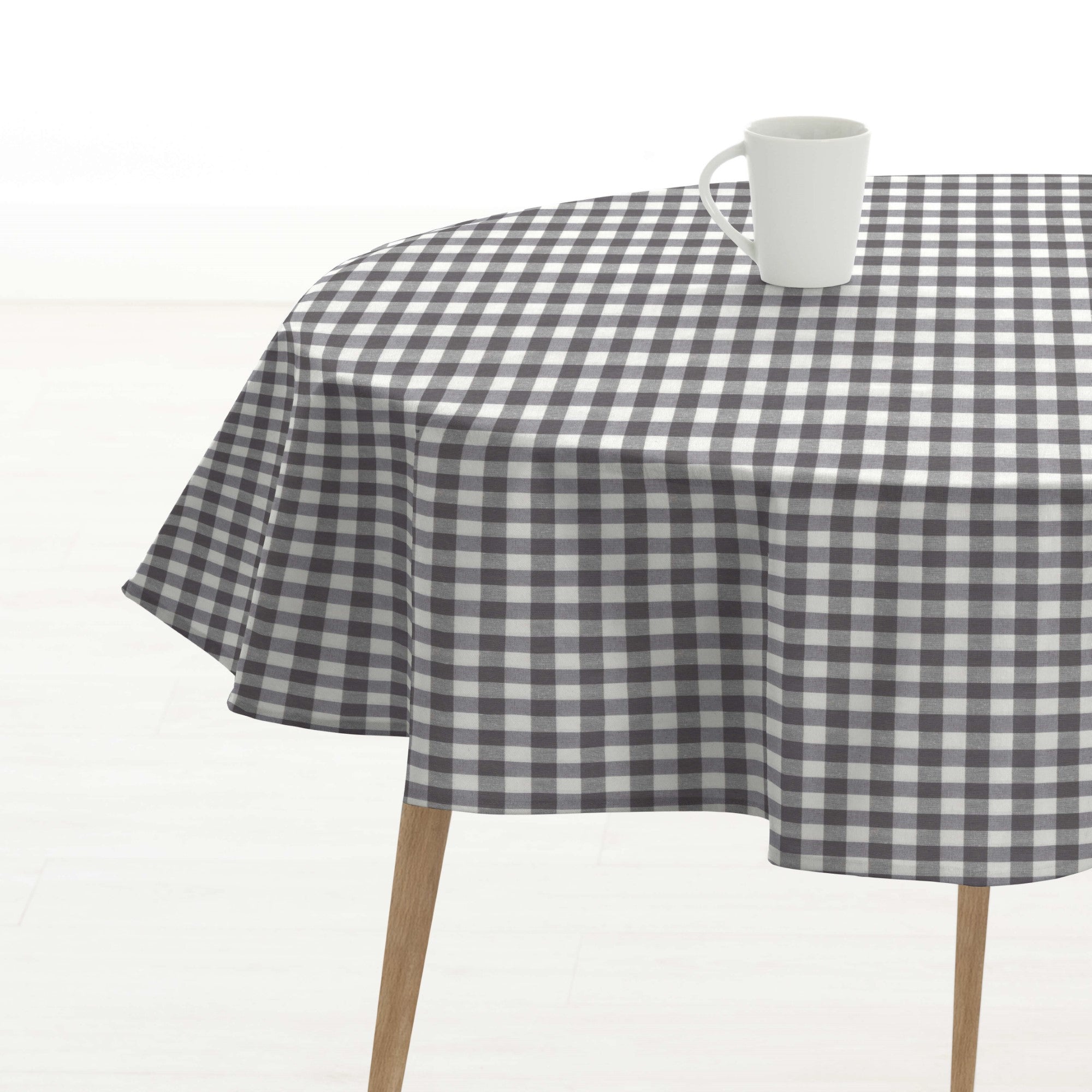 Round stain-resistant tablecloth Squares 150-05