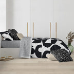 Funda nórdica con botones 100% algodón Tansen Black 2