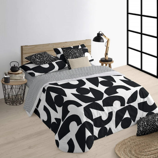 Funda nórdica con botones 100% algodón Tansen Black 0