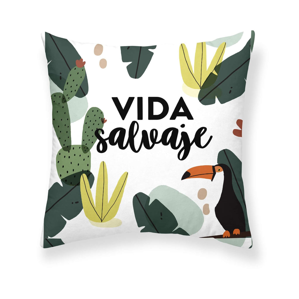 Funda de cojín reversible 100% algodón 50x50 cm Vida Salvaje de PolarValencia* 0
