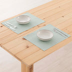 Pack 2 unidades mantel individual hidrófugo antimanchas Lino 100% Aqua 45x35 cm 2
