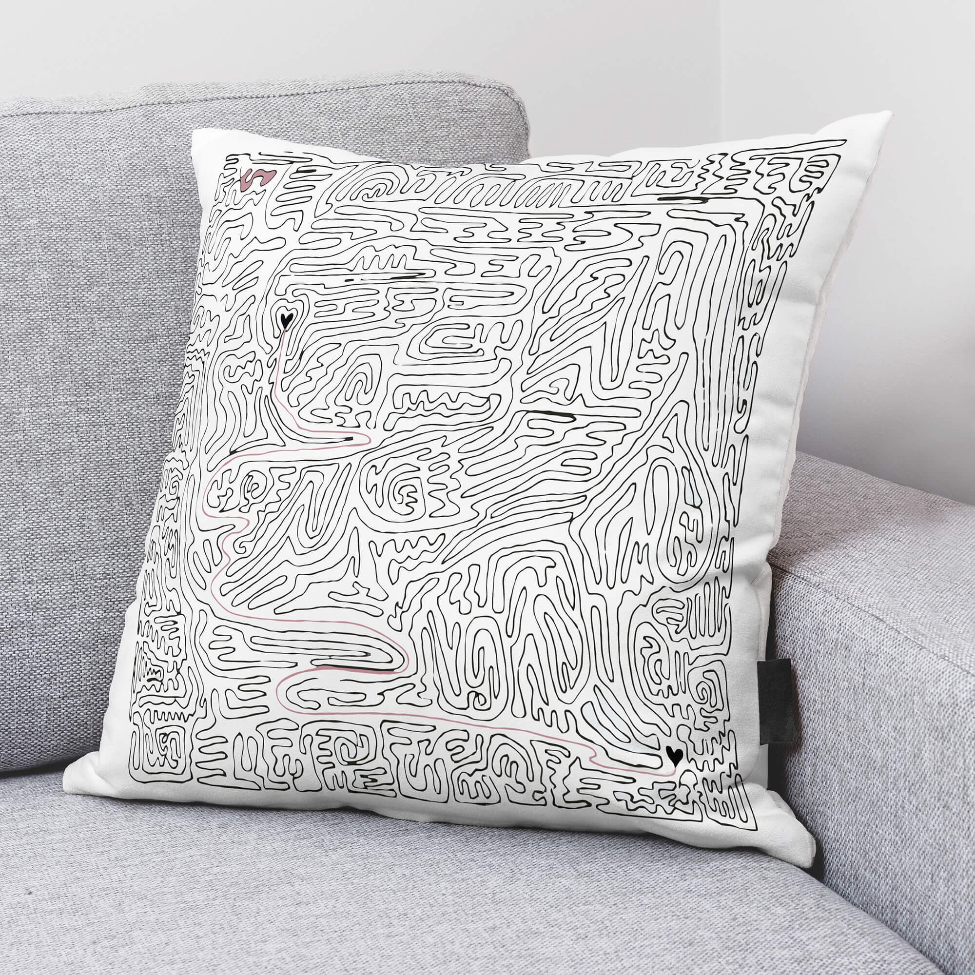 Funda de cojín 100% algodón 50x50 cm Hilo rojo de Maria JL Hierro 4