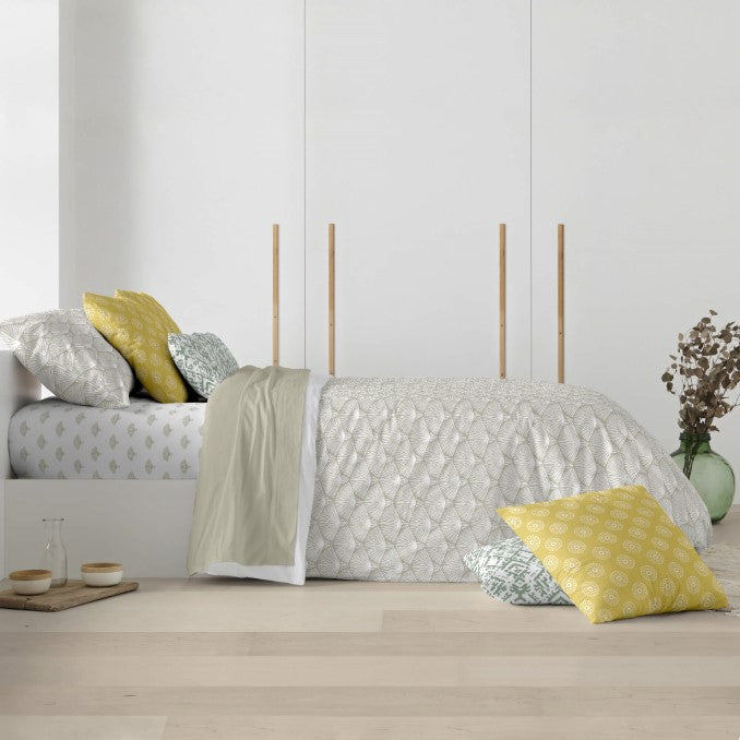 Funda nórdica con botones 100% algodón Nashik Beige 2