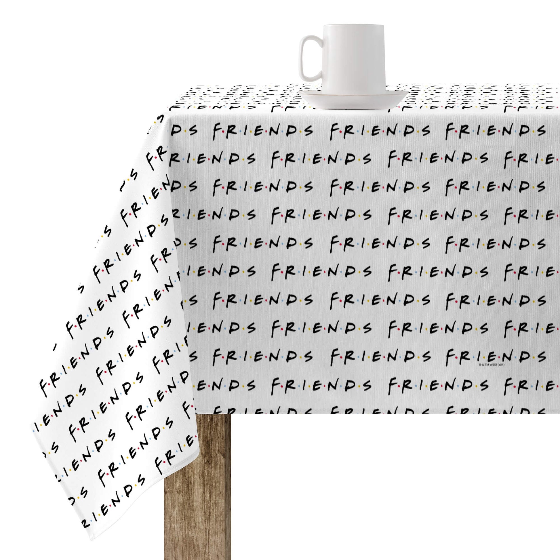 Mantel resinado antimanchas Friends White 0