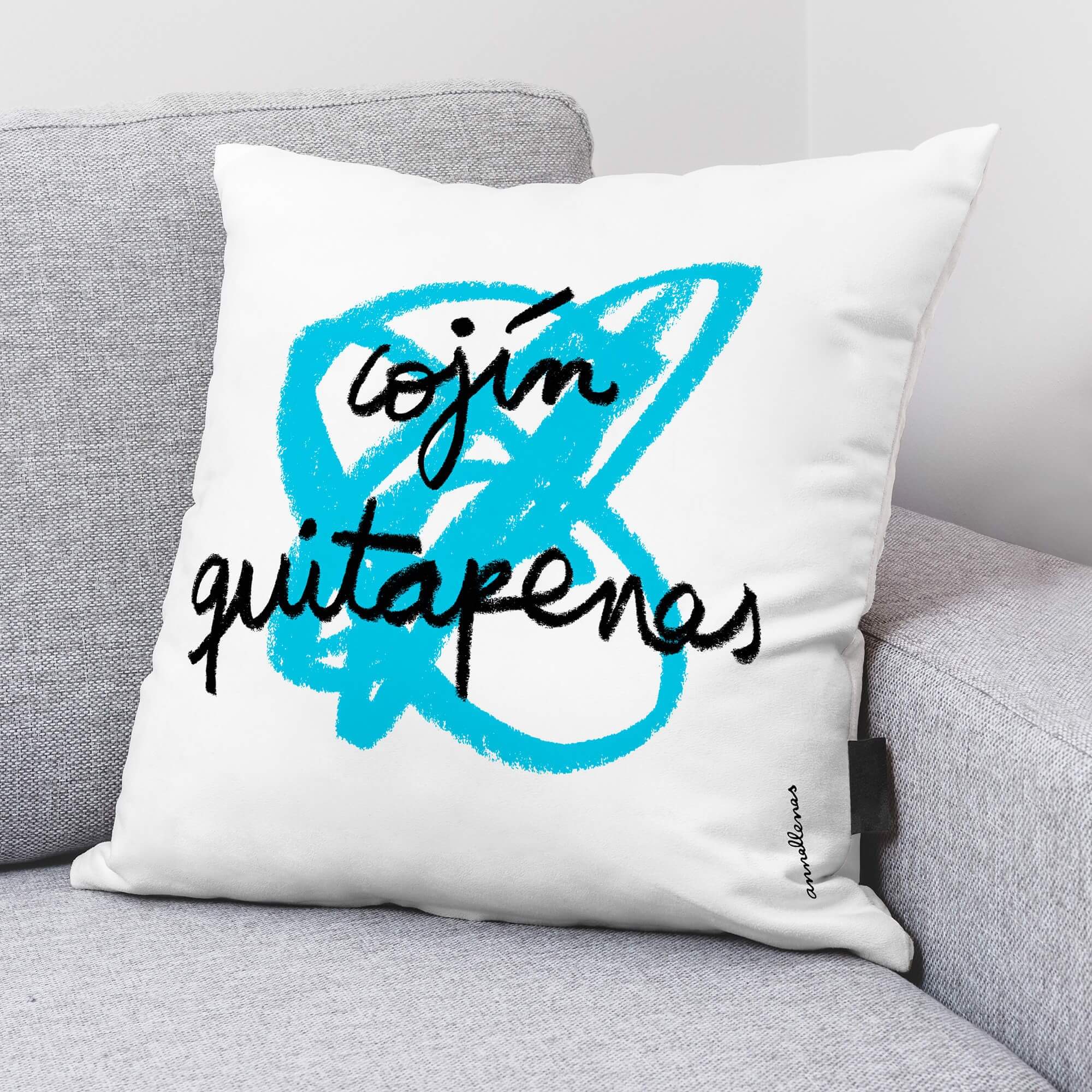 Funda de cojín 100% algodón 50x50 cm Quitapenas de Anna Llenas en castellano 4