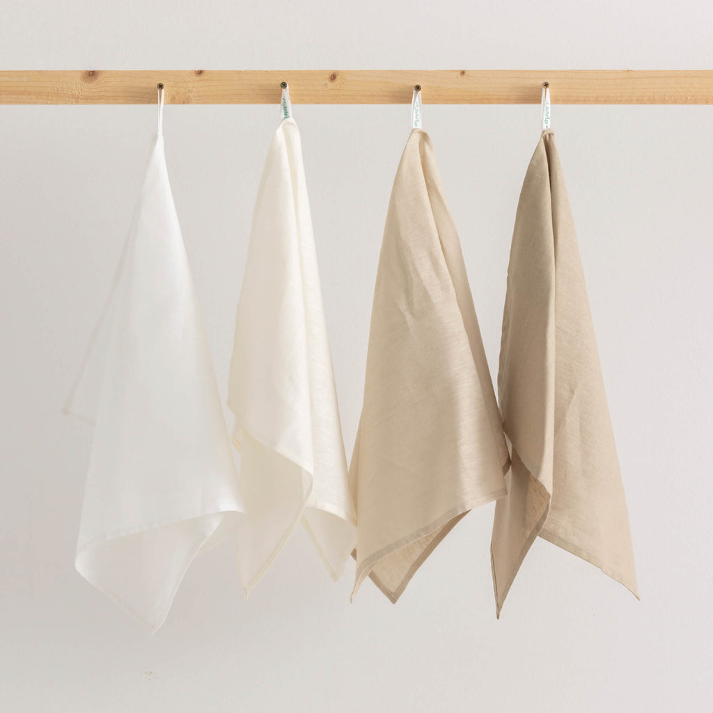 Pack 2 unidades paño de cocina lino 100% algodón Taupe 45x70 cm 3