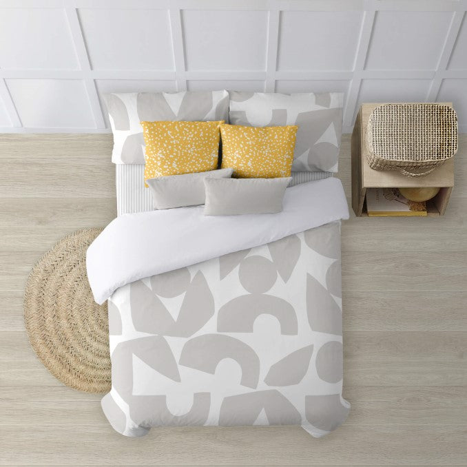 Funda nórdica con botones 100% algodón Tansen Grey 3