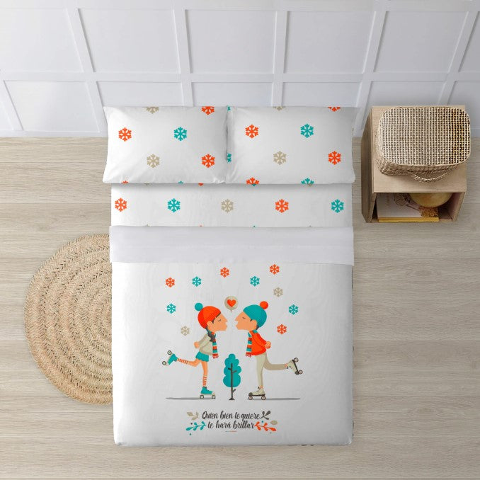 Juego de sábanas 100% algodón Patinadores 0