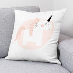 Funda de cojín reversible 100% algodón 50x50 cm Unicornio Rosa de PolarValencia* 2