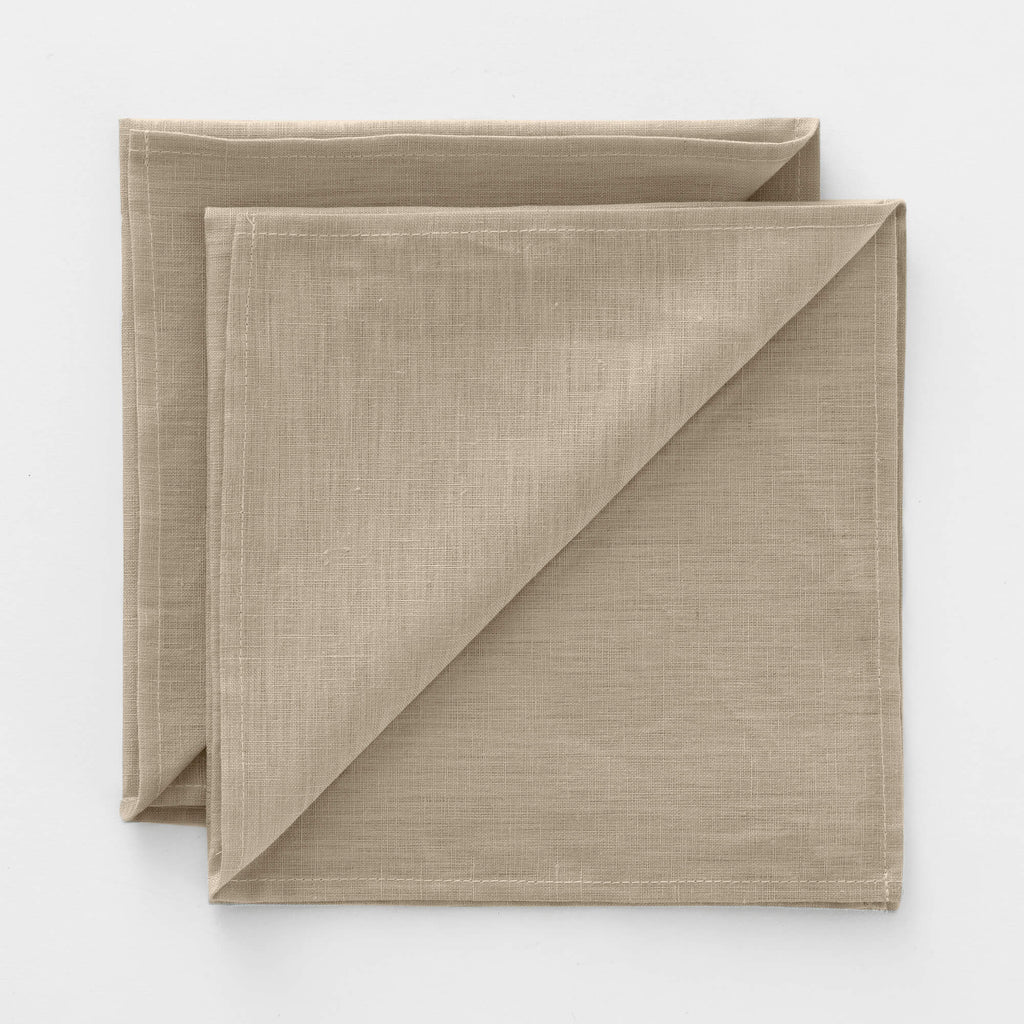 Pack 2 unidades servilletas Lino 100% Taupe 50x50 cm 0