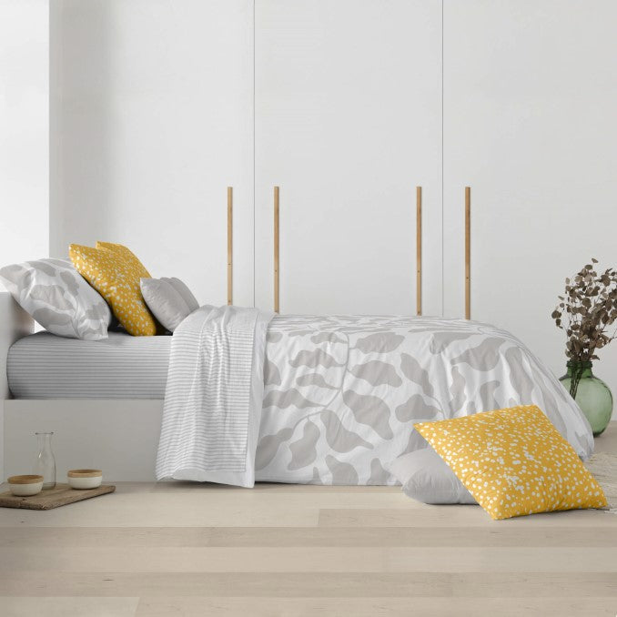 Funda nórdica con botones 100% algodón Chame Gris 2