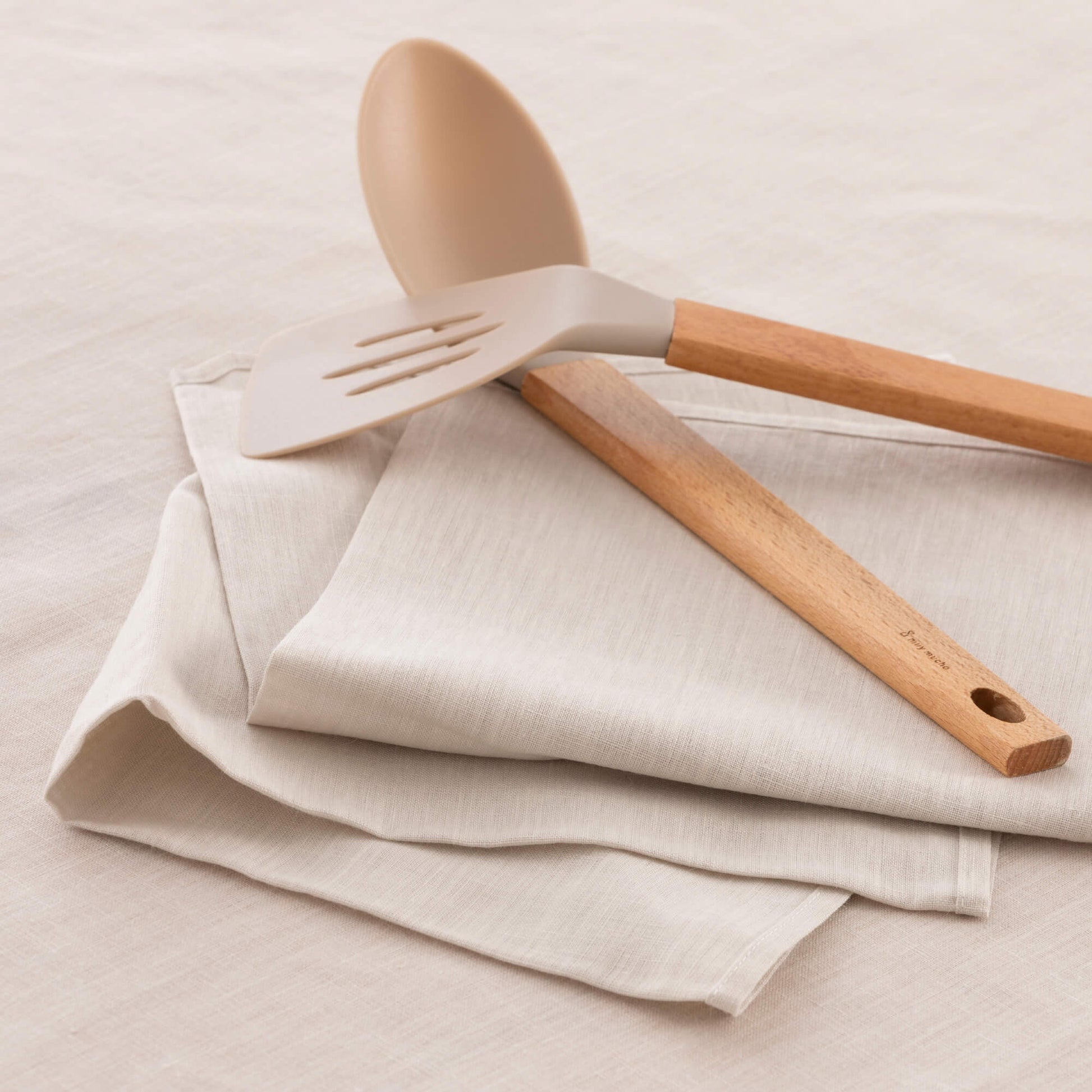 Pack 2 unidades paño de cocina lino 100% algodón Light Grey 45x70 cm 2