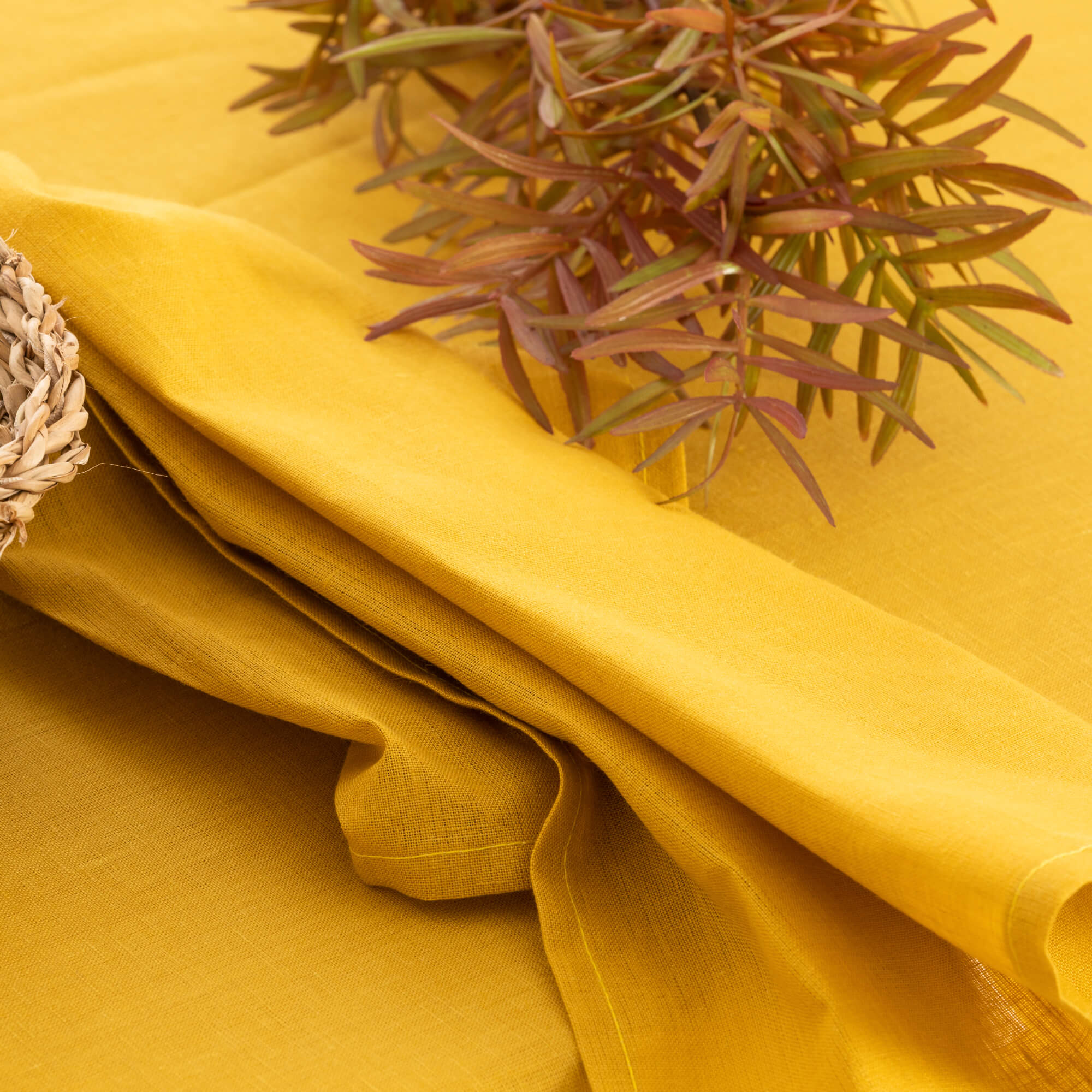 Pack 2 unidades paño de cocina lino 100% algodón Mustard 45x70 cm 2