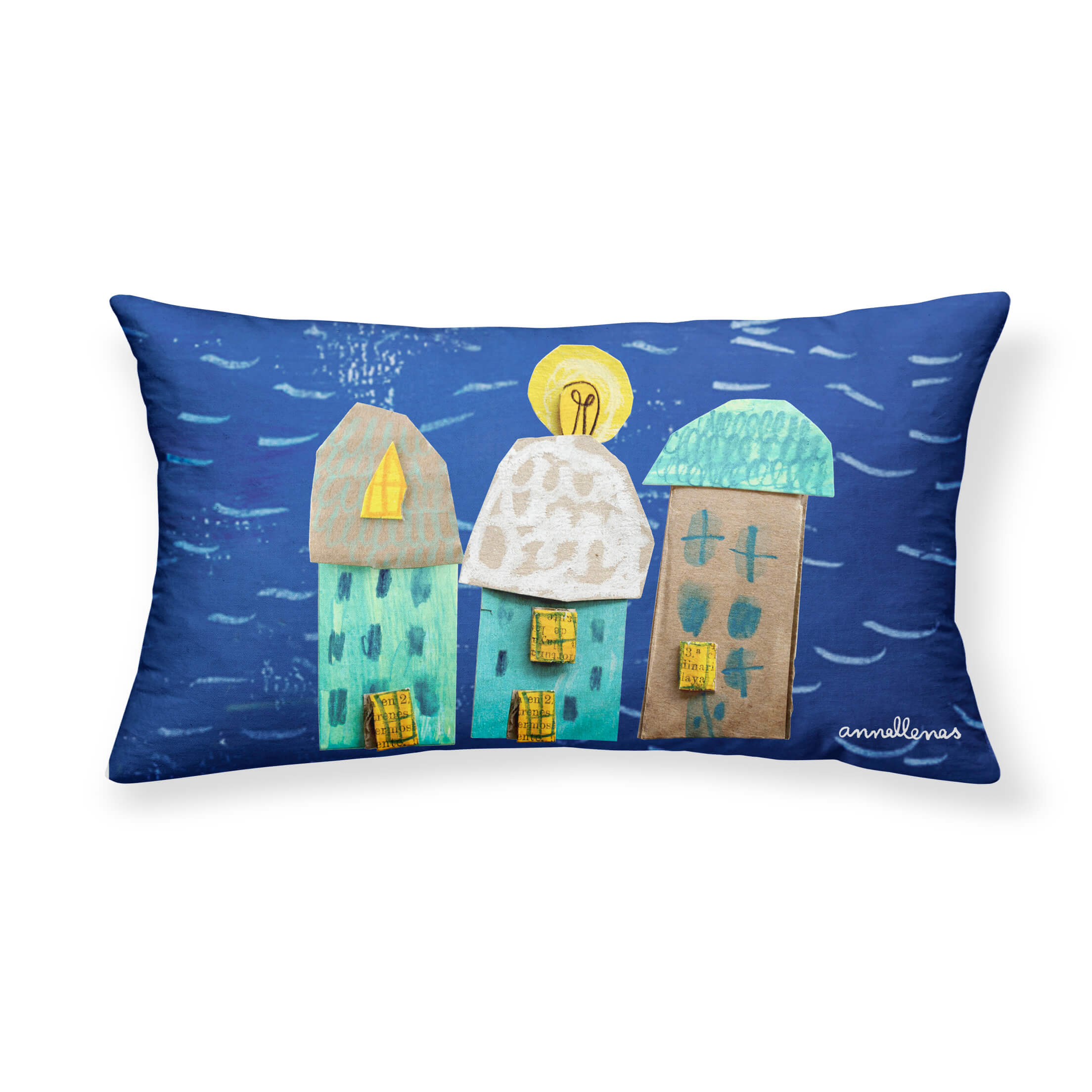 Funda de cojín 100% algodón 30x50 cm Poble de nit de Anna Llenas 0