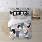 Funda nórdica con botones 100% algodón Hayes Gris 3