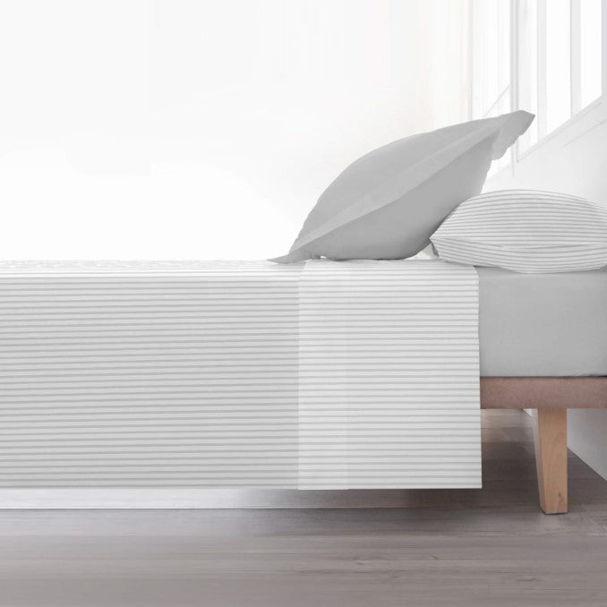 Juego de sábanas 100% algodón Papamoa Gris Liso 3