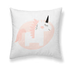Funda de cojín reversible 100% algodón 50x50 cm Unicornio Rosa de PolarValencia* 0