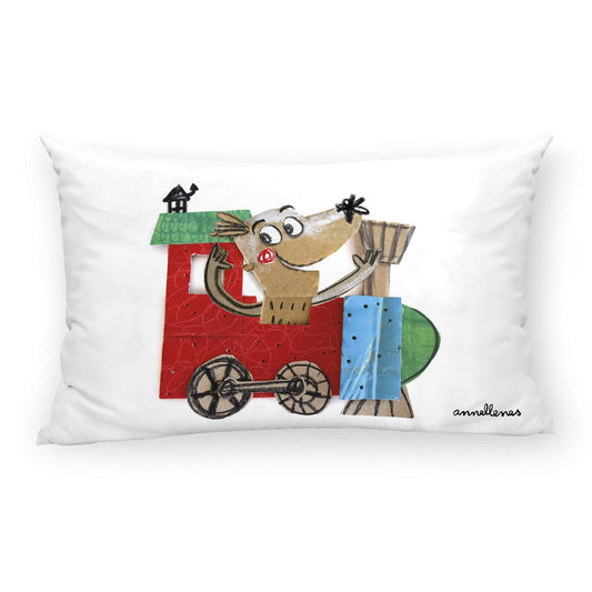Funda de cojín 100% algodón 30x50 cm Locomotora de Anna Llenas en castellano 0