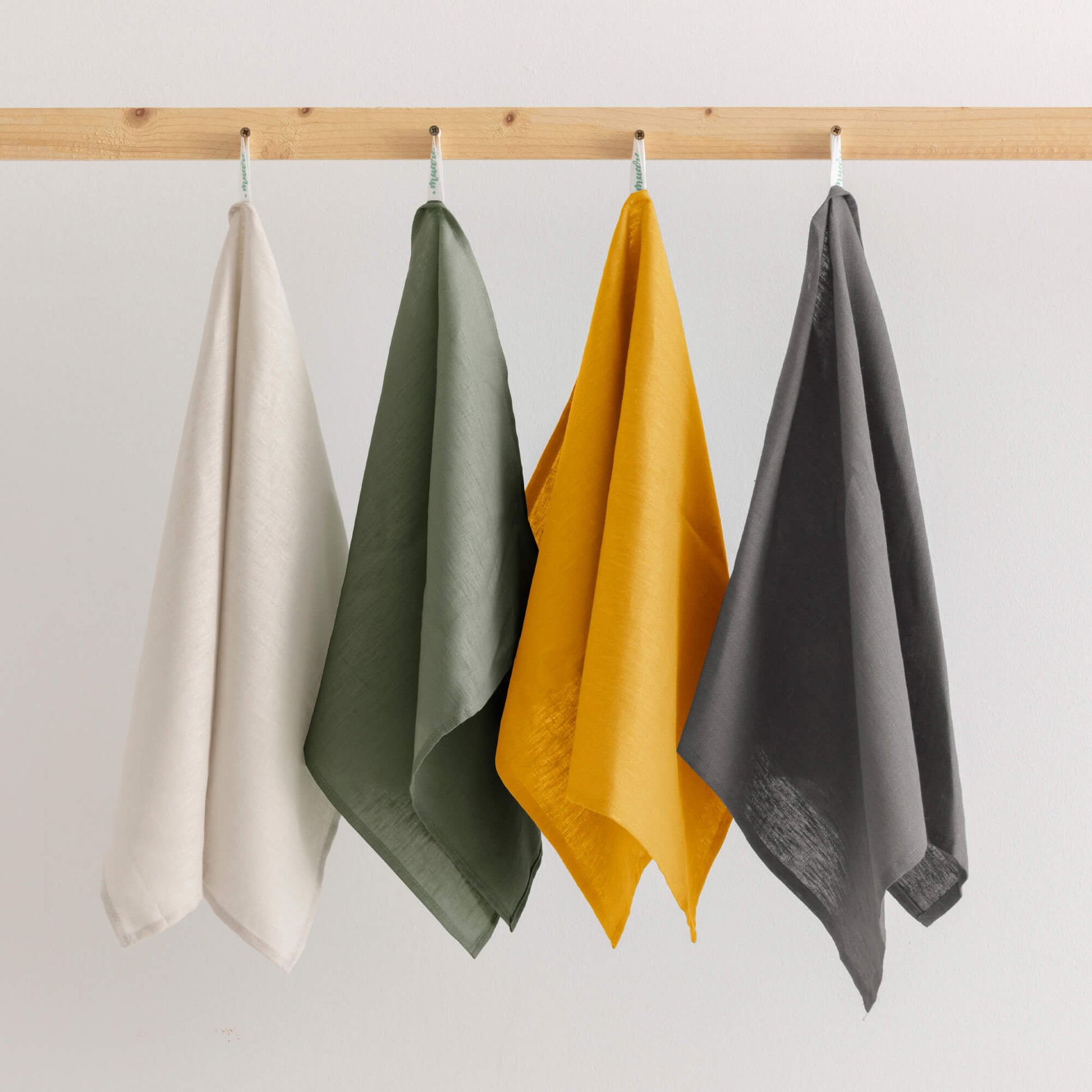 Pack 2 unidades paño de cocina lino 100% algodón Mustard 45x70 cm 3
