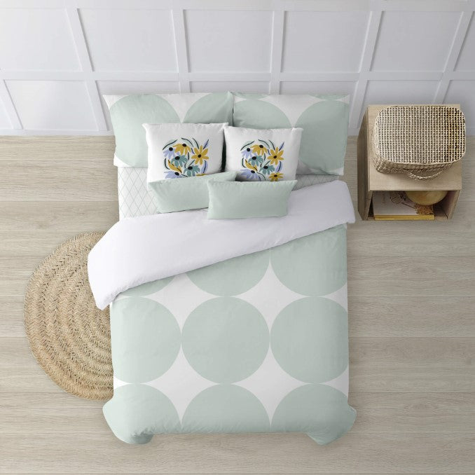 Funda nórdica con botones 100% algodón Portmore Mint 3