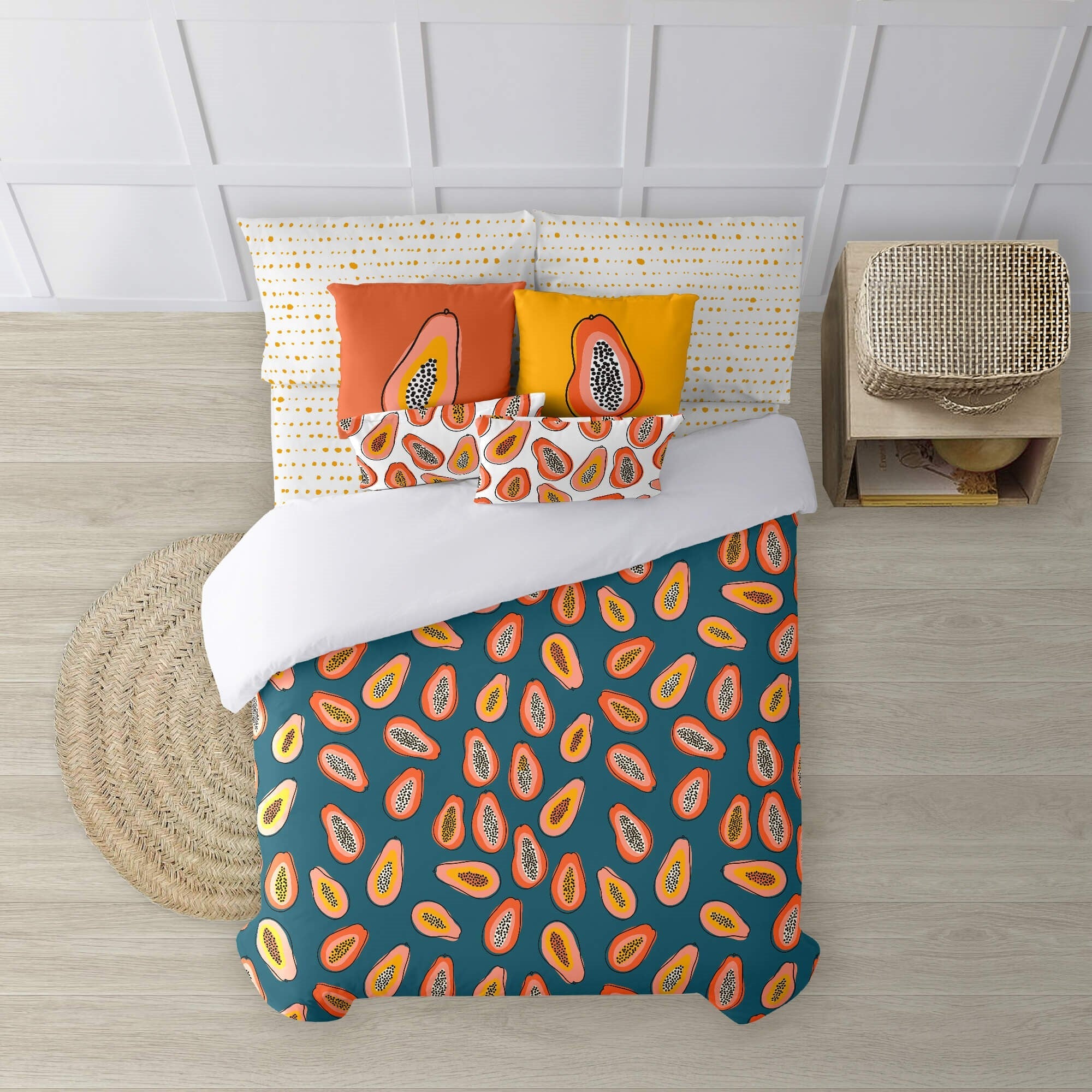 Funda nórdica con cuello de botella 100% algodón Mumbai 2