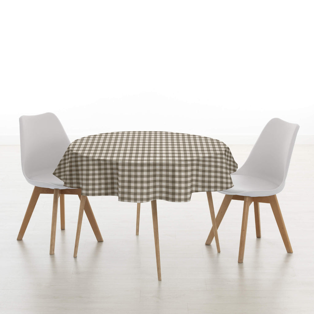 Round stain-resistant tablecloth Squares 150-04