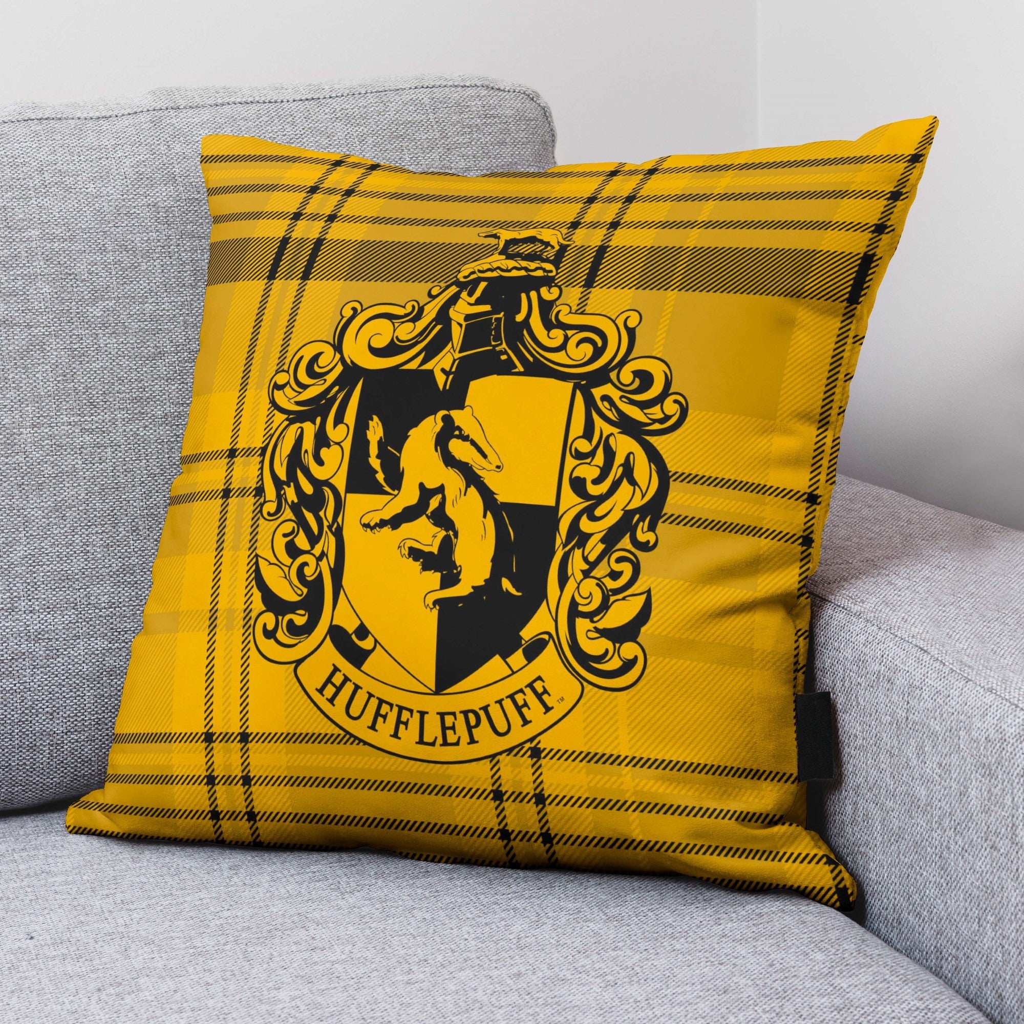 Funda de cojín 100% algodón 50x50cm Hufflepuff Cuadro A 2