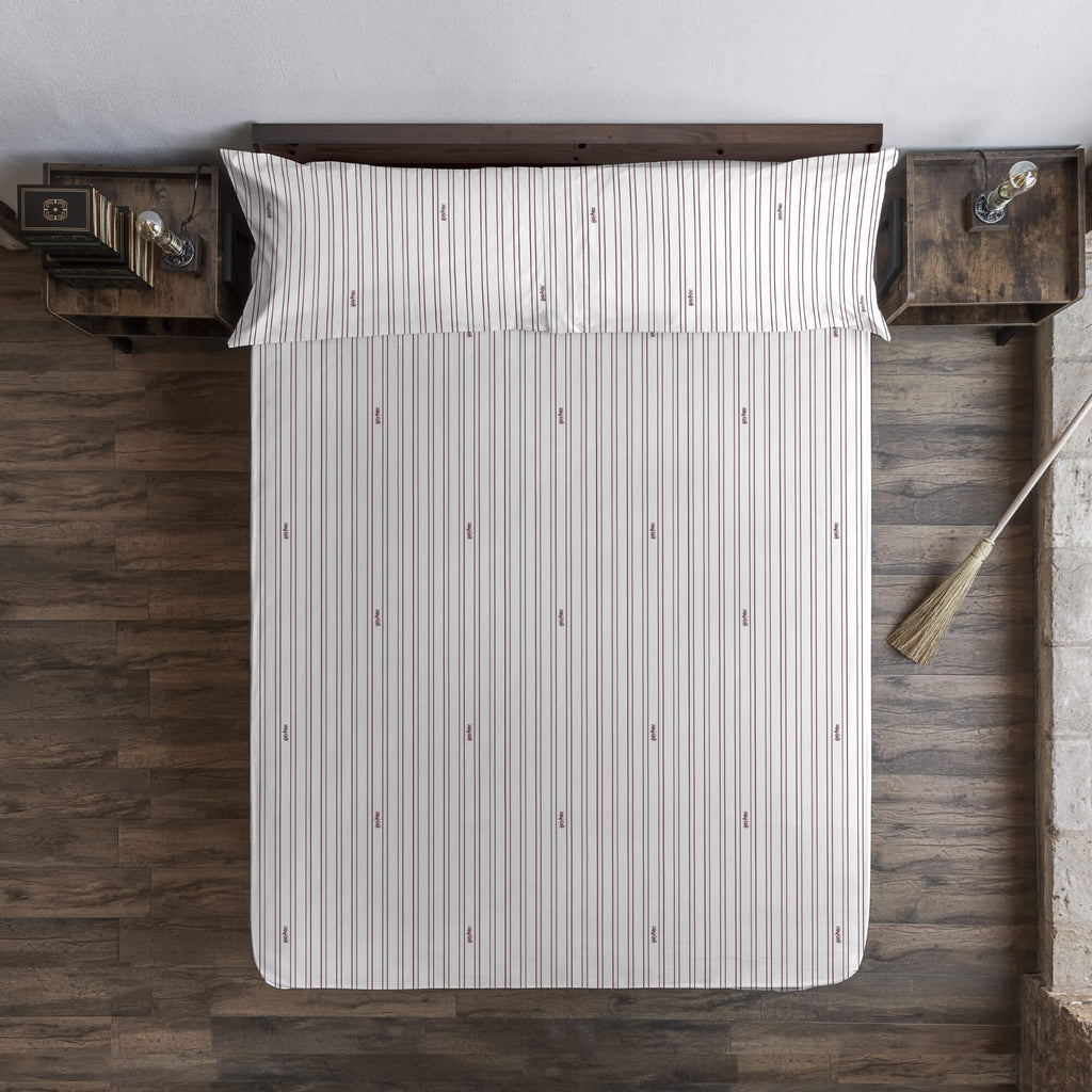 Bajera Hpotter Rayas Burdeos 100% algodón 2