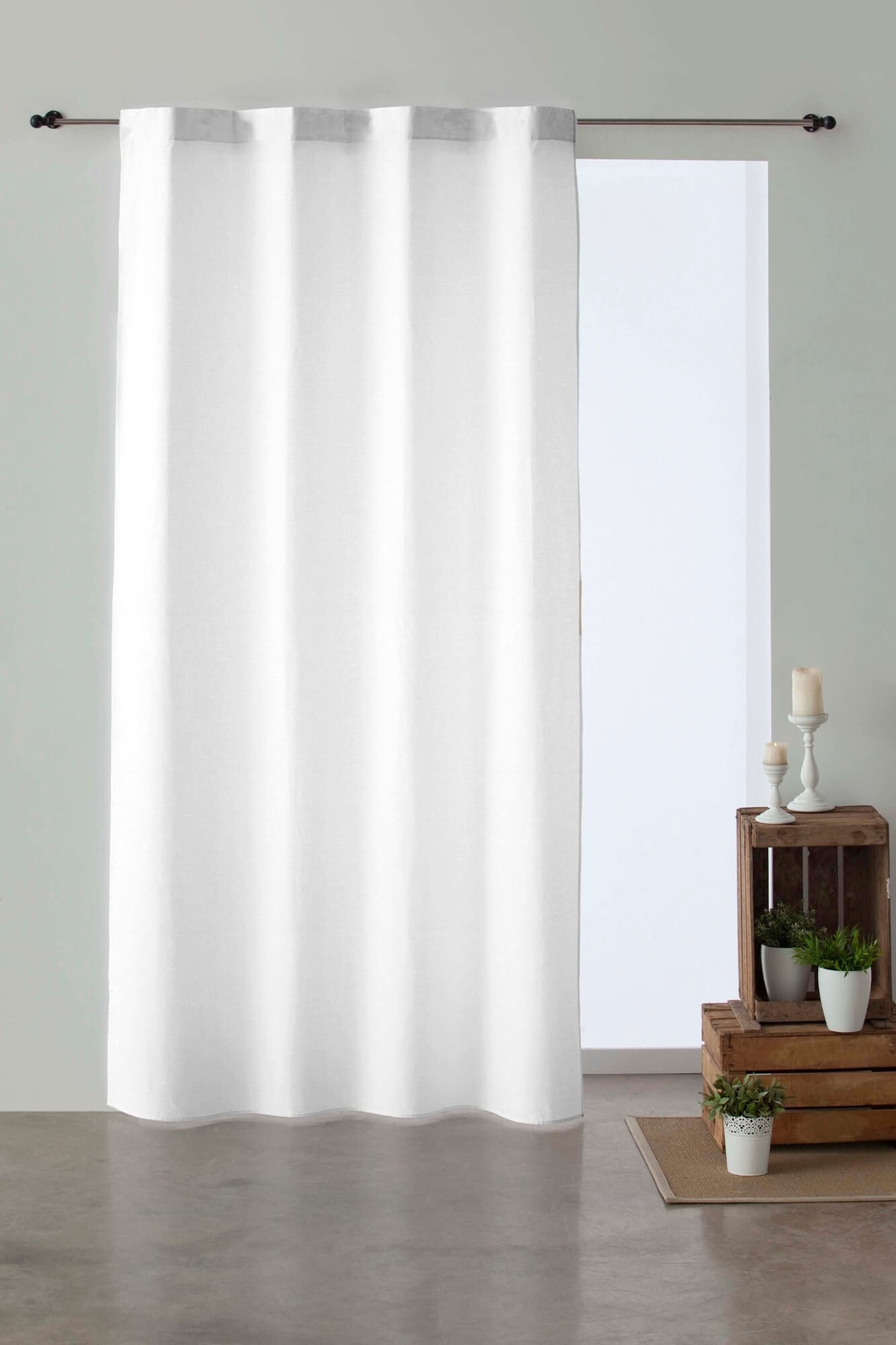 Cortina dobladillo visillo Blanco Optico 140x260 cm 0