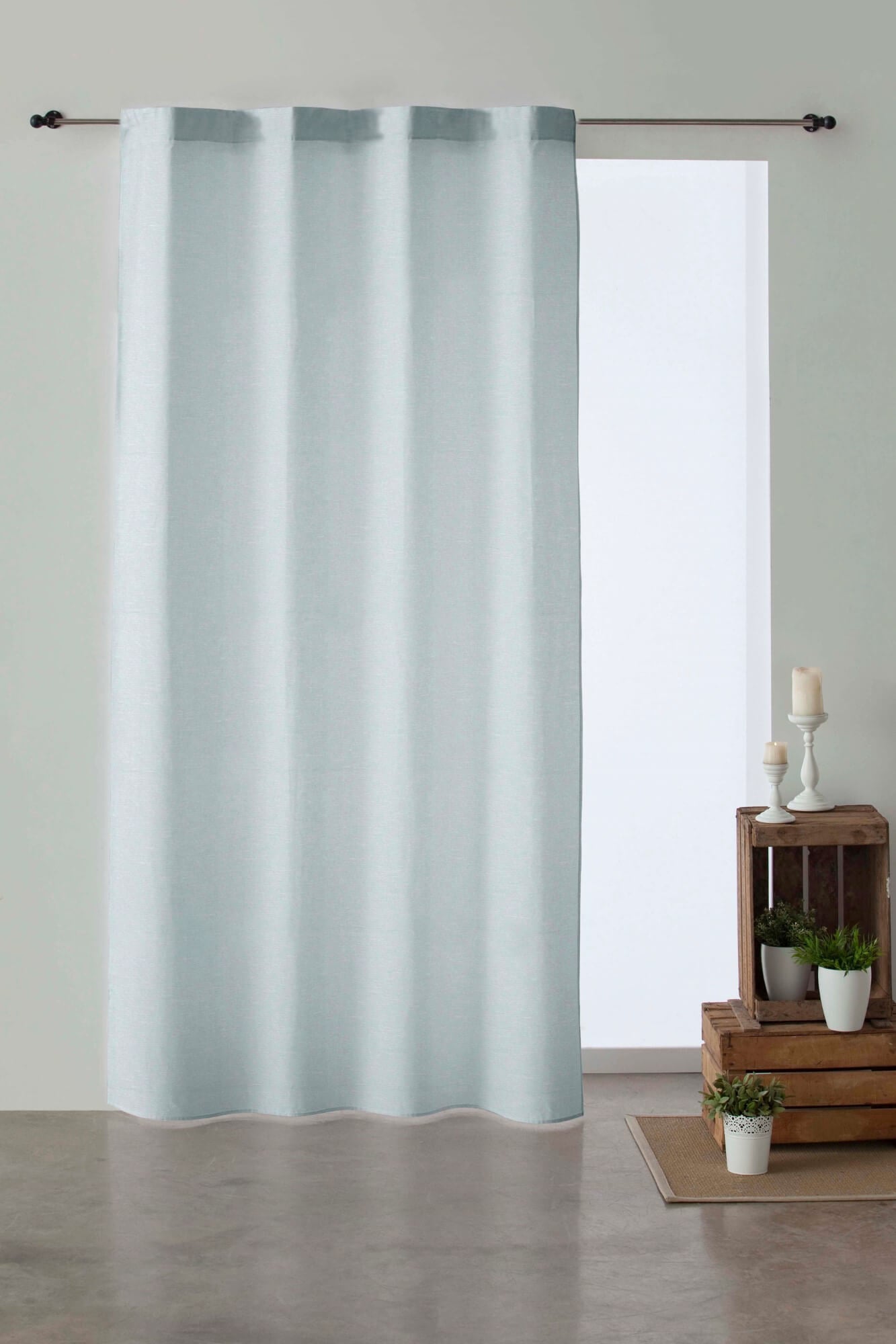 Cortina dobladillo visillo C/19 Celeste 140x260 cm 0