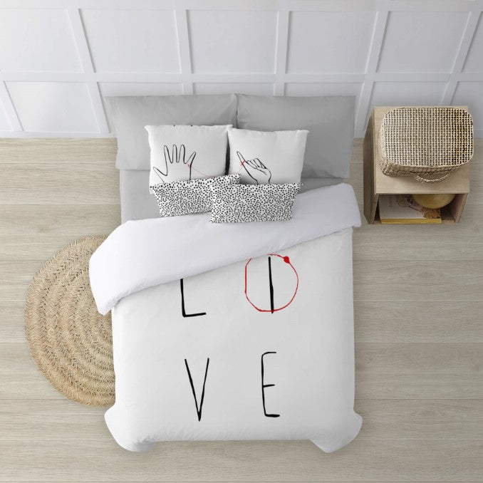 Funda nórdica con cuello de botella 100% algodón Love 3