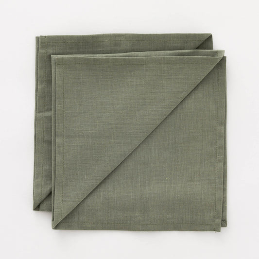 Pack 2 unidades servilletas Lino 100% Army Green 50x50 cm 0