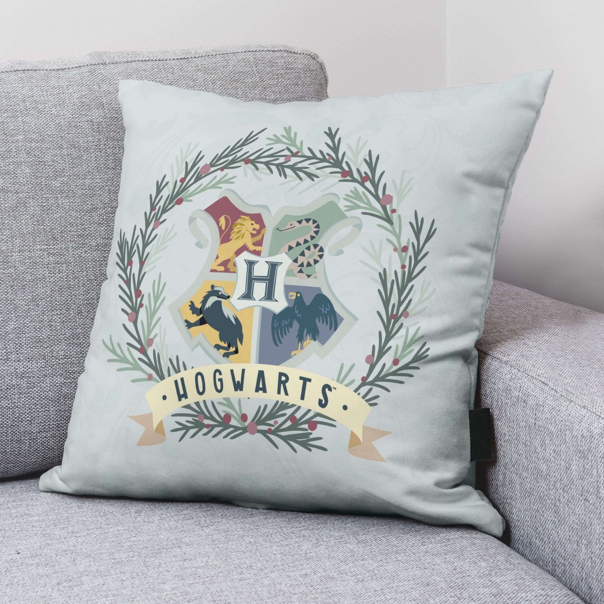 Funda de cojín 100% algodón 50x50cm Hogwarts Christmas A 2
