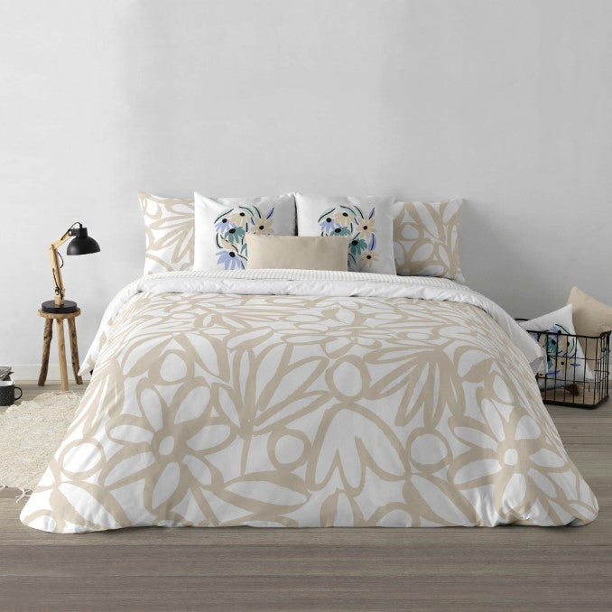 Funda nórdica con botones 100% algodón Lucea Beig 4