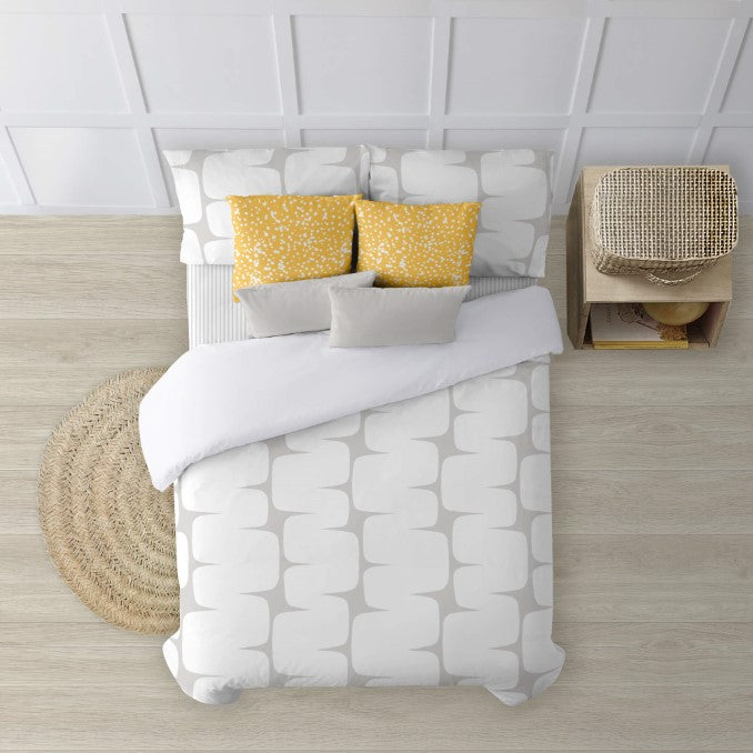 Funda nórdica con botones 100% algodón Lahan Grey 3