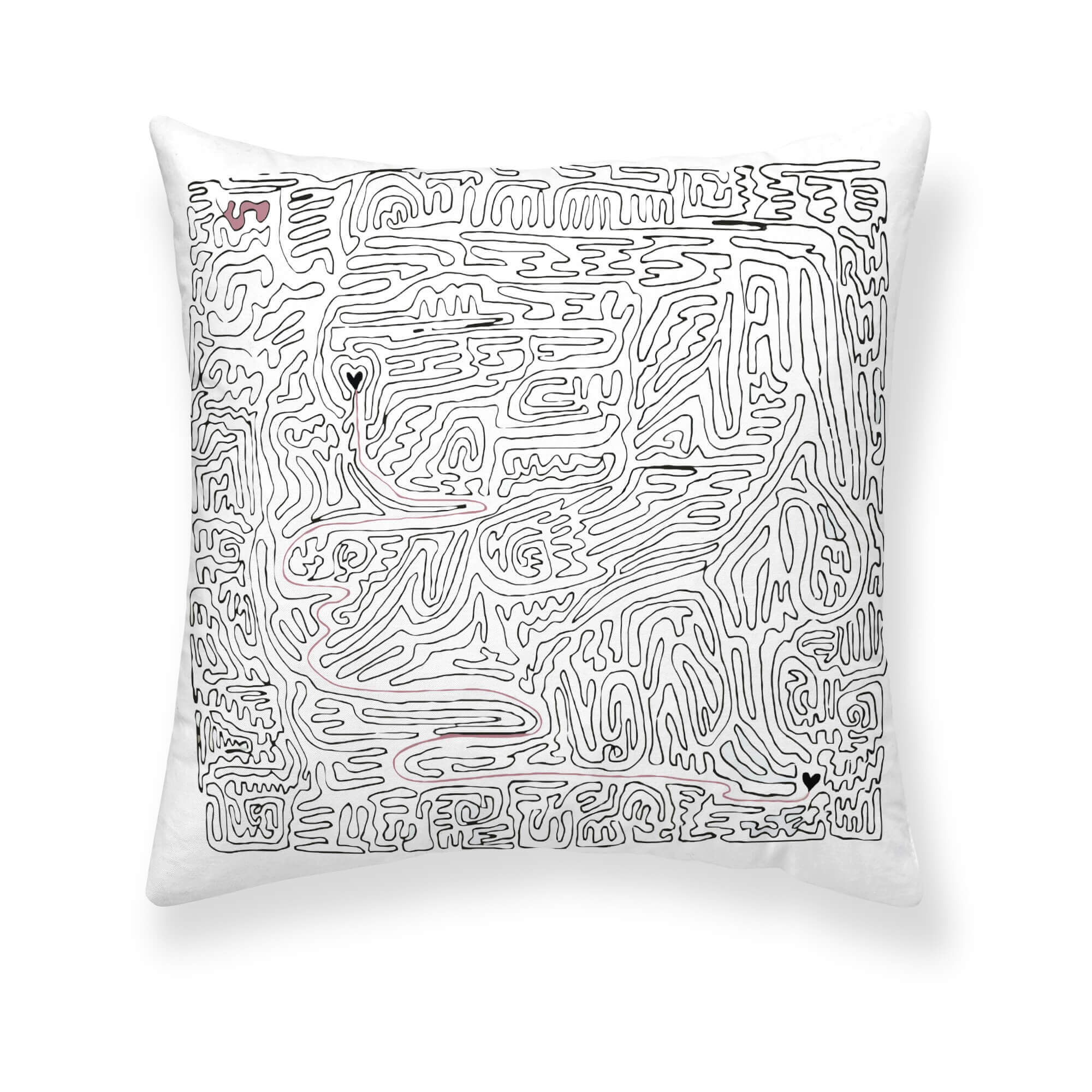 Funda de cojín 100% algodón 50x50 cm Hilo rojo de Maria JL Hierro 2